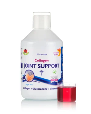 Joint support – colagen lichid hidrolizat tip 1,2 si 3 cu 5000mg + glucozamina + condroitina + msm + turmeric + vitamina c, b12, d3 – sticlă cu 500 ml