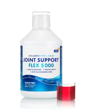 Joint support – colagen lichid hidrolizat tip 1,2 si 3 cu 5000mg + glucozamina + condroitina + msm + turmeric + vitamina c, b12, d3 – sticlă cu 500 ml