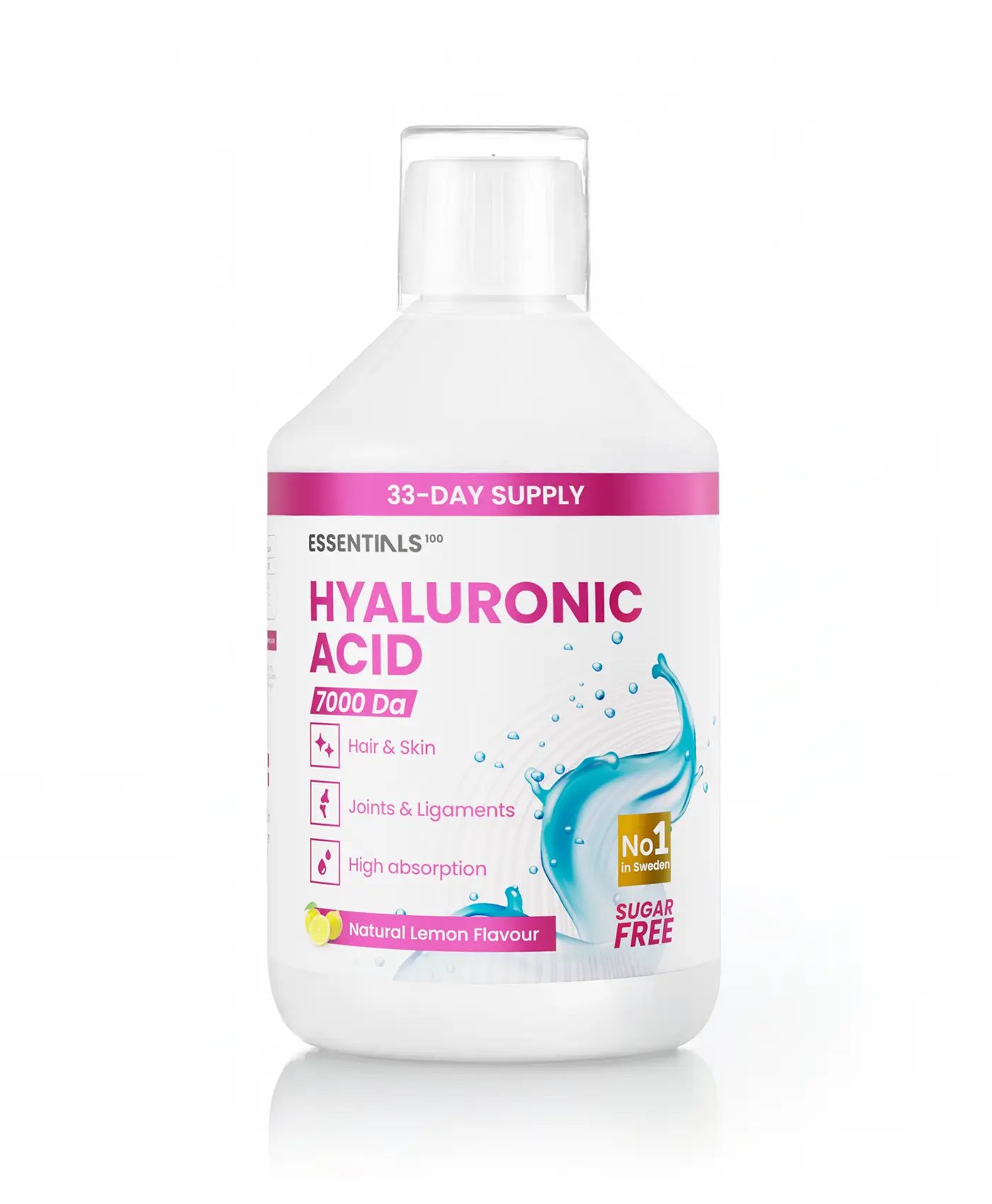 Acid hialuronic lichid - 100 mg per doza zilnică + vitamina c + siliciu – 500 ml