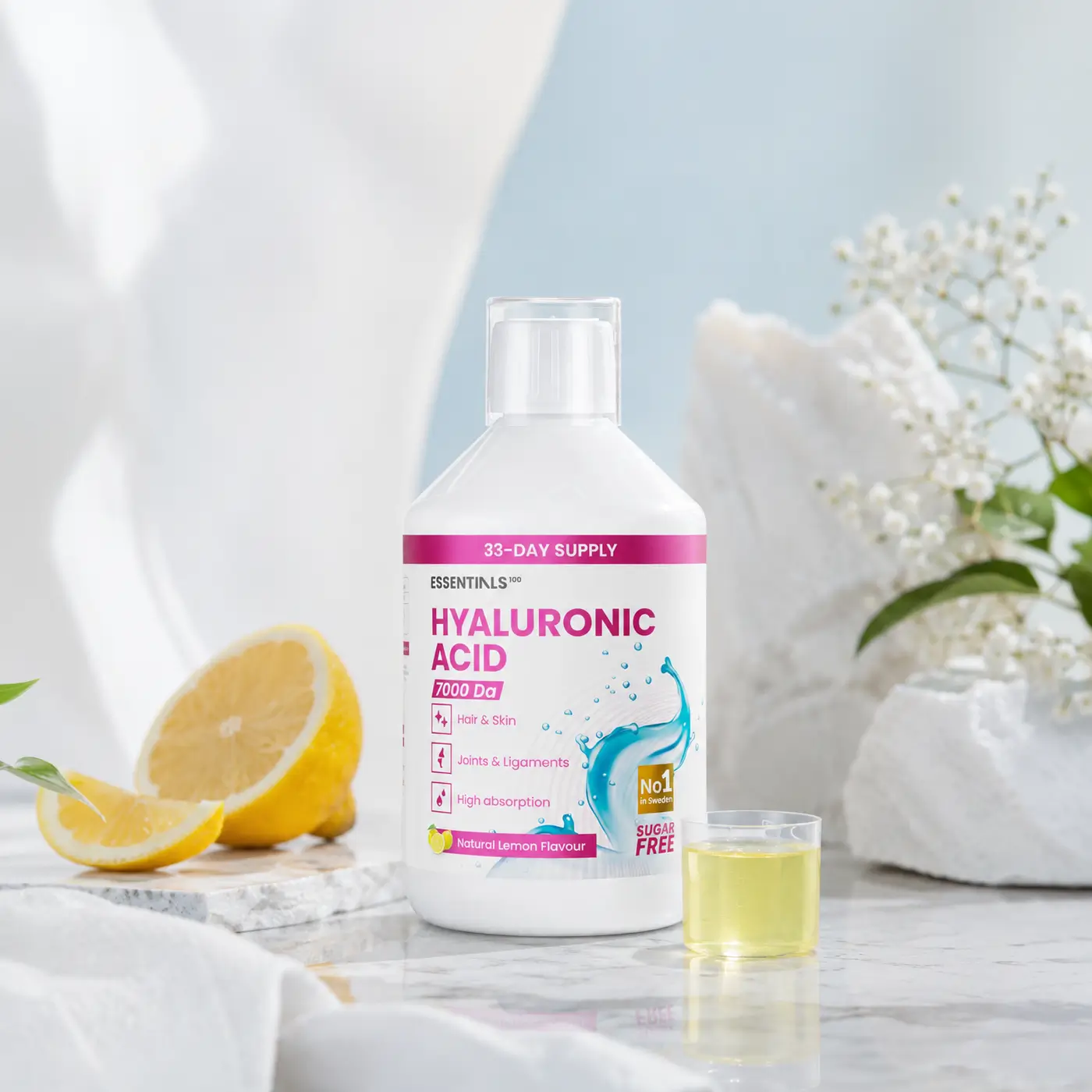 Acid hialuronic lichid essentials 100 - sticlă cu 500 ml Acid hialuronic lichid essentials 100 - sticlă cu 500 ml