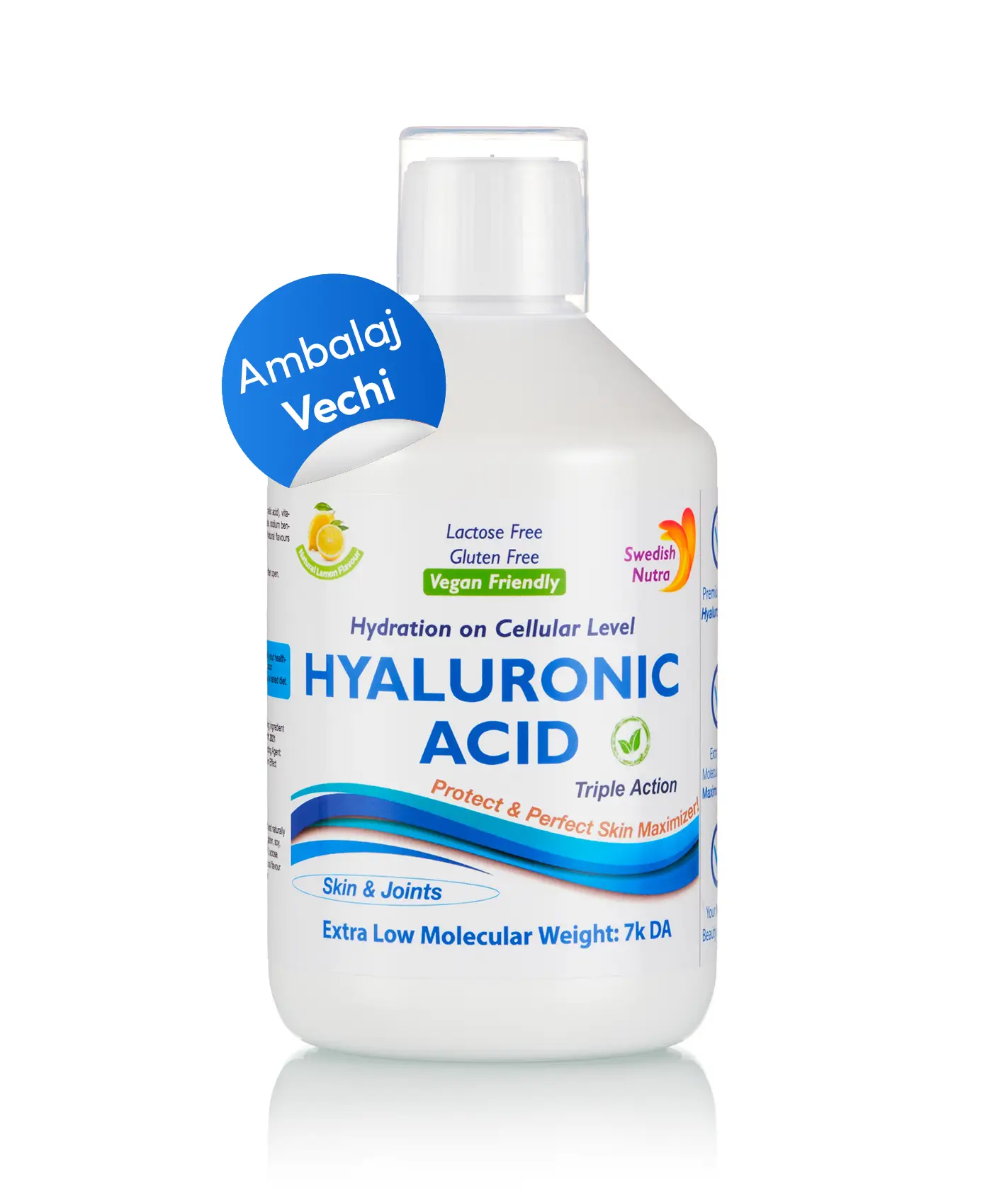 Acid hialuronic lichid cu 100 mg + vitamina c + siliciu - 500 ml - ambalaj vechi