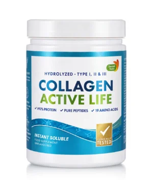 Colagen hidrolizat pulbere tip 1, 2 și 3 active life cu 10. 000 mg - 300 g