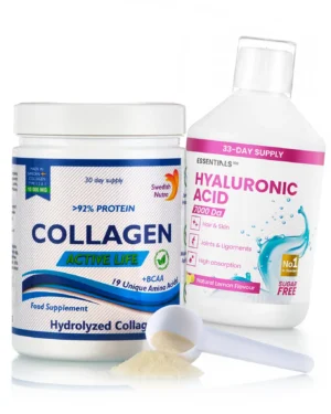 Pachet beauty - colagen active life pulbere tip 1,2,3 + acid hialuronic lichid