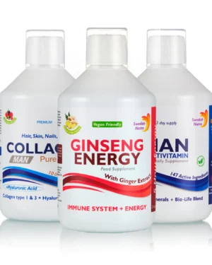 Superpachet energie şi vitalitate bărbaţi – colagen man + ginseng energy + man multivitamin