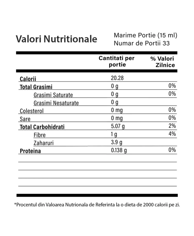 Valori Nutritionale - Ginger ULTRA+ Multivitamine - sticlă cu 500 ml