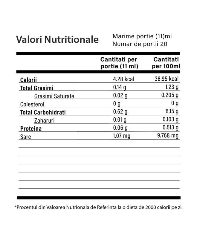Valori Nutritionale - SENIOR COMPLEX – 20 Fiole