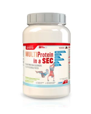 MULTIProtein in a SEC – Complex Post-Workout cu 11 Surse de Proteine cu Eliberare Prelungită + Colostru + Enzime Digestive – Produs Lacto-Vegetarian – Cutie cu 1470 g (42 Serviri)