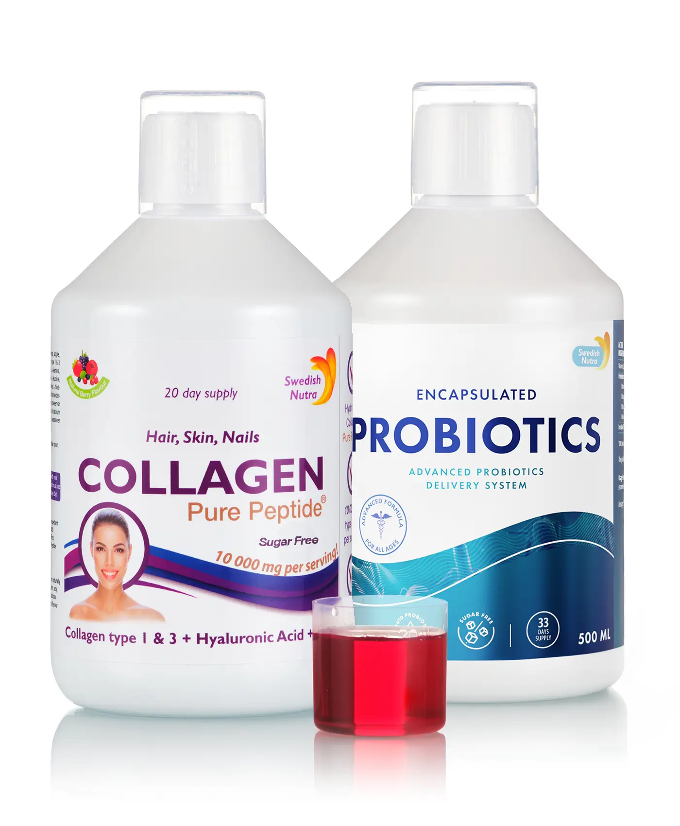tratament balonare si gaze intestinale Pachet Beauty + Reducere Balonare și Reglare Tranzit: Colagen Lichid Hidrolizat Tip 1 și 3 cu 10.000 Mg + Probiotic Lichid