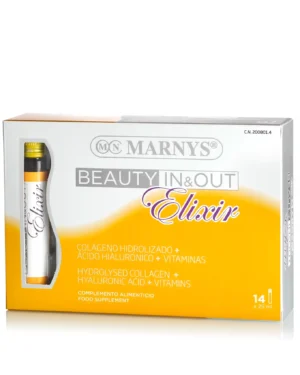 Beauty in & out elixir – colagen hidrolizat tip 1 cu 5000 mg + acid hialuronic + semințe de struguri + biotină + vitamine + minerale – 14 fiole