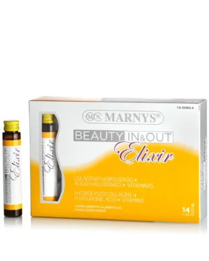Beauty in & out elixir – colagen hidrolizat tip 1 cu 5000 mg + acid hialuronic + semințe de struguri + biotină + vitamine + minerale – 14 fiole