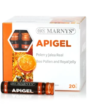 APIGEL – Lăptișor de Matcă + Polen de Albine – Reducerea Oboselii, Energie, Imunitate, Reglare Apetit – 20 Fiole