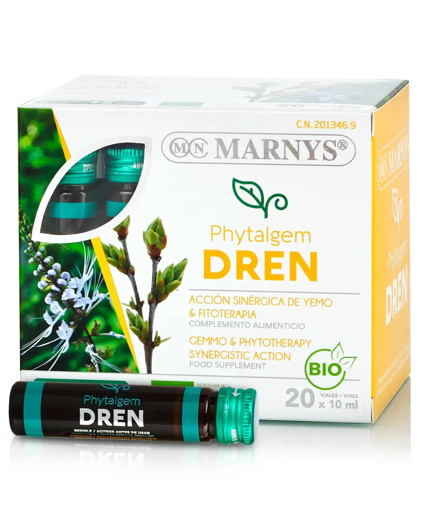 cadu crex fiole Phytalgem DREN - Complex cu 7 Plante cu Efect Diuretic pentru Eliminarea Excesului de Fluide din Organism - Produs BIO - 20 fiole