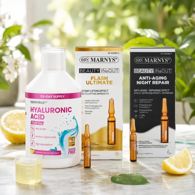 Super pachet - complex hidratare intensa cu acid hialuronic lichid si fiole cosmetice flash ultimate si anti aging night repair Super pachet - complex hidratare intensa cu acid hialuronic lichid si fiole cosmetice flash ultimate si anti aging night repair