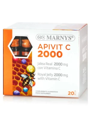 Apivit c 2000 – lăptișor de matcă + vitamina c – energie, imunitate, reducerea oboselii – 20 fiole - imagine 2