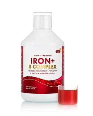 Fier Lichid – Complex cu 15 Ingrediente Active – Fier + Vitamina C + Complex B + Acai + Afine + Mix de Fructe și Verdețuri – Produs Vegan – 500 ml