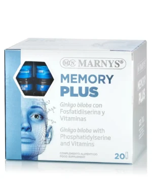 Memory plus cu ginkgo biloba + fosfatidilserină + vitamina b1, b2, b3, b5, b6 – produs vegan – 20 fiole - imagine 2