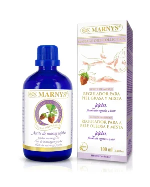 Ulei de masaj Jojoba + Shea pentru tenul gras, cu tendinta acneica – Produs 100% bio – sticla cu 100 ml