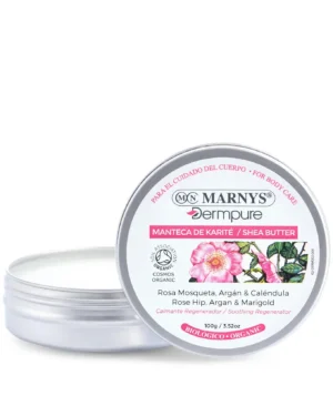 Unt de shea regenerant cu rosa mosqueta, argan si galbenele pentru piele – produs bio, vegan – cutie cu 100g