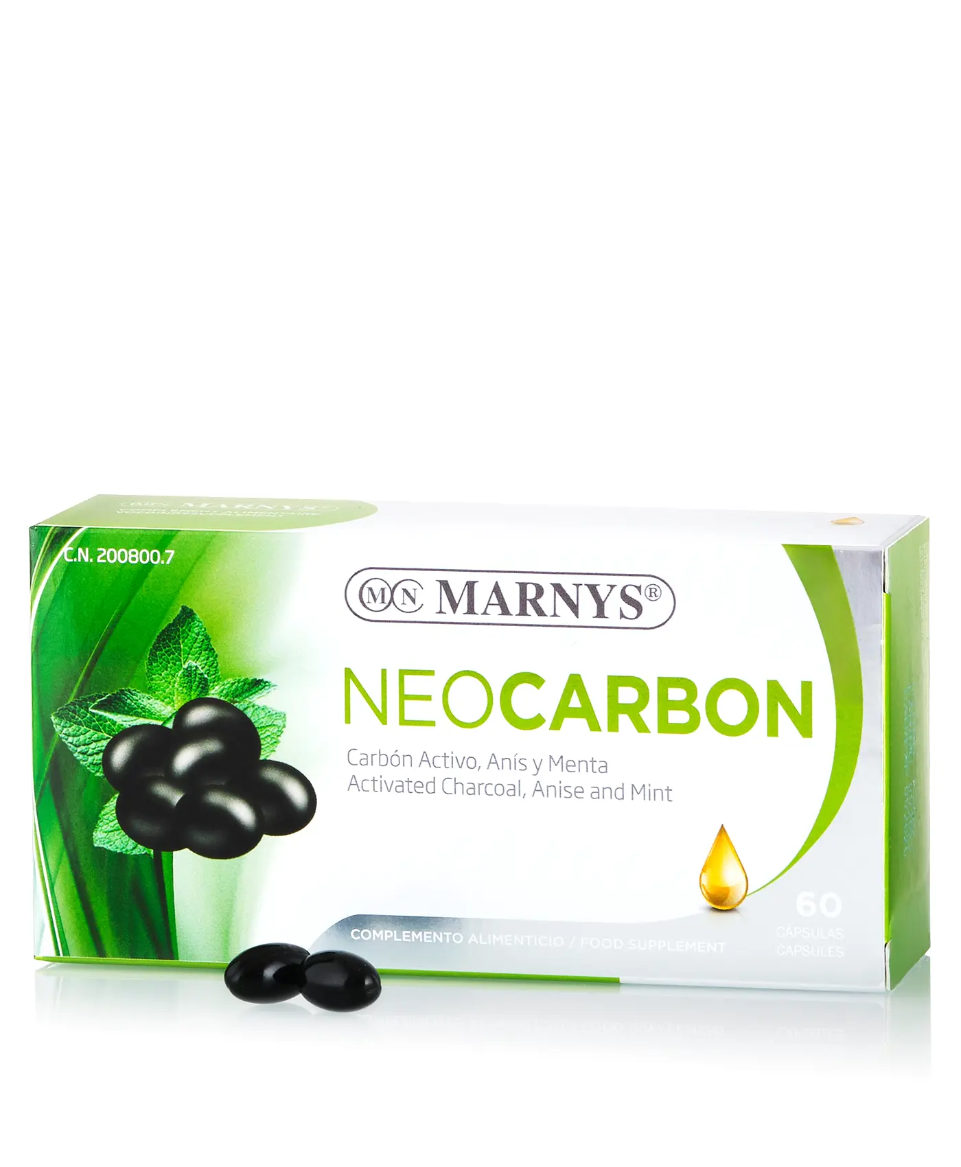 tratament balonare si gaze intestinale Neocarbon cu Carbune activ + Anason + Menta – Formula speciala pentru digestie, constipatie si eliminarea gazelor intestinale – Produs din ingrediente