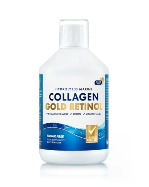 Colagen gold retinol fara zahar (din peste) -lichid, hidrolizat tip 1 si 3 cu 10. 000 mg