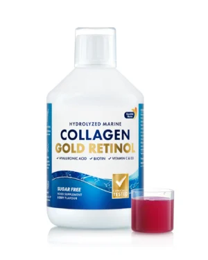 Colagen Gold Retinol fara zahar (din Peste) -Lichid, Hidrolizat Tip 1 si 3 cu 10.000 mg - 500 ml