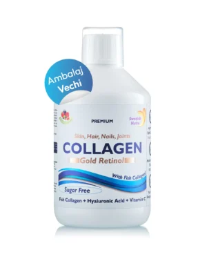 Colagen gold retinol fara zahar (din peste) -lichid, hidrolizat tip 1 si 3 cu 10. 000 mg - ambalaj vechi
