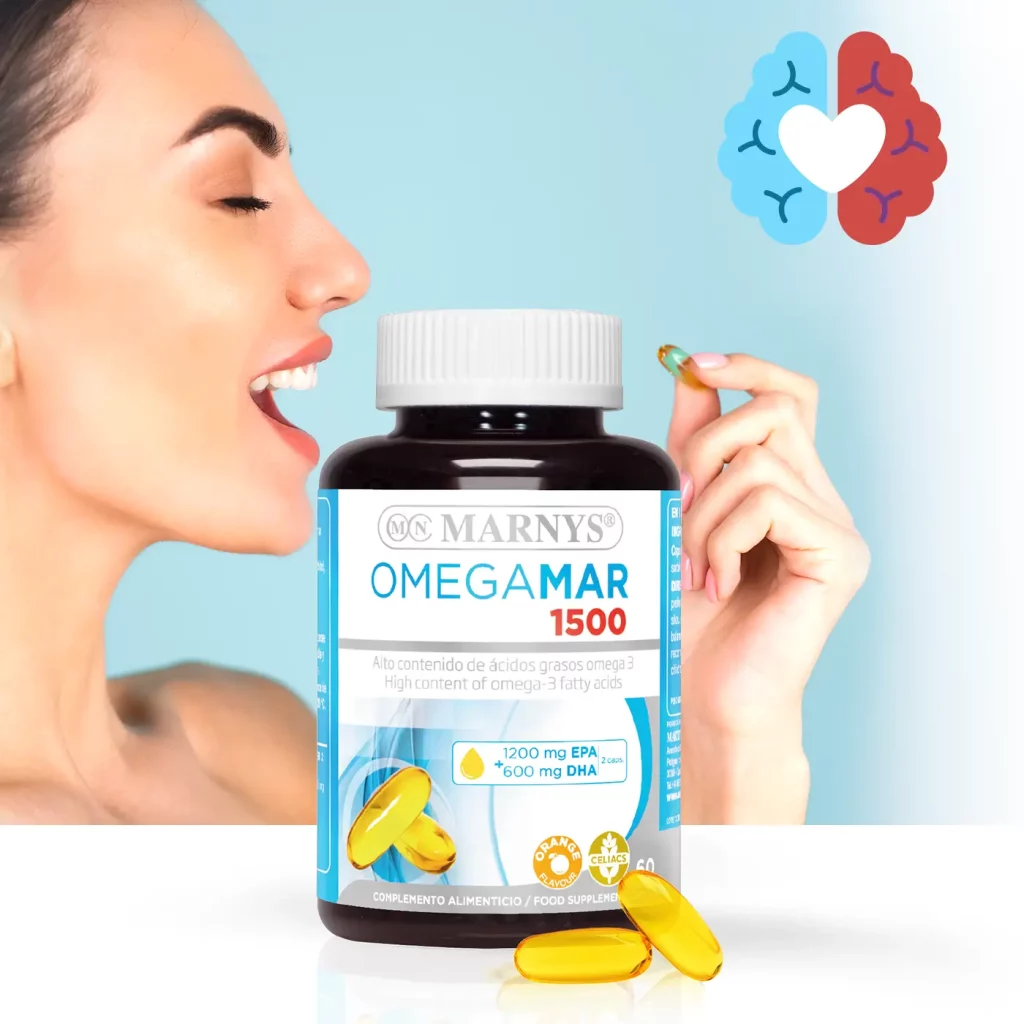 Omegamar cu concentratie mare de omega 3 dha + epa 1500 mg pentru sanatatea inimii, a creierului si a ochilor – 60 gelule