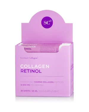Colagen retinol - 30 shots - colagen marin hidrolizat lichid tip 1 si 3 cu 12. 500 mg + retinol 800 mcg + acid hialuronic 75 mg + biotina 5000 mcg + msm 125 mg + zinc 10 mg + siliciu 25 mg + vitamine