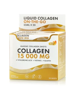 Colagen 15. 000 mg – colagen marin hidrolizat lichid tip 1 si 3 - cutie 20 fiole
