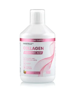 Colagen hidrolizat lichid 2500 mg cu retinol + acid hialuronic 20 mg + zinc 10 mg + coenzima q10 + vitaminele c, b5, b7, e – sticla cu 500 ml 1