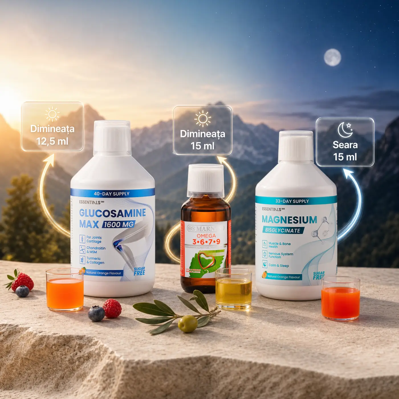 Flexibilitate naturală – trio articulații plus administrare Flexibilitate naturală – trio articulații plus administrare
