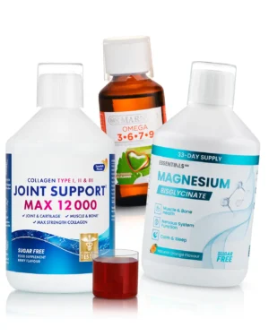 Recuperare Activă – Pachet Sportiv cu Joint Support Max, Omega Vegan si Magneziu Bisglicinat