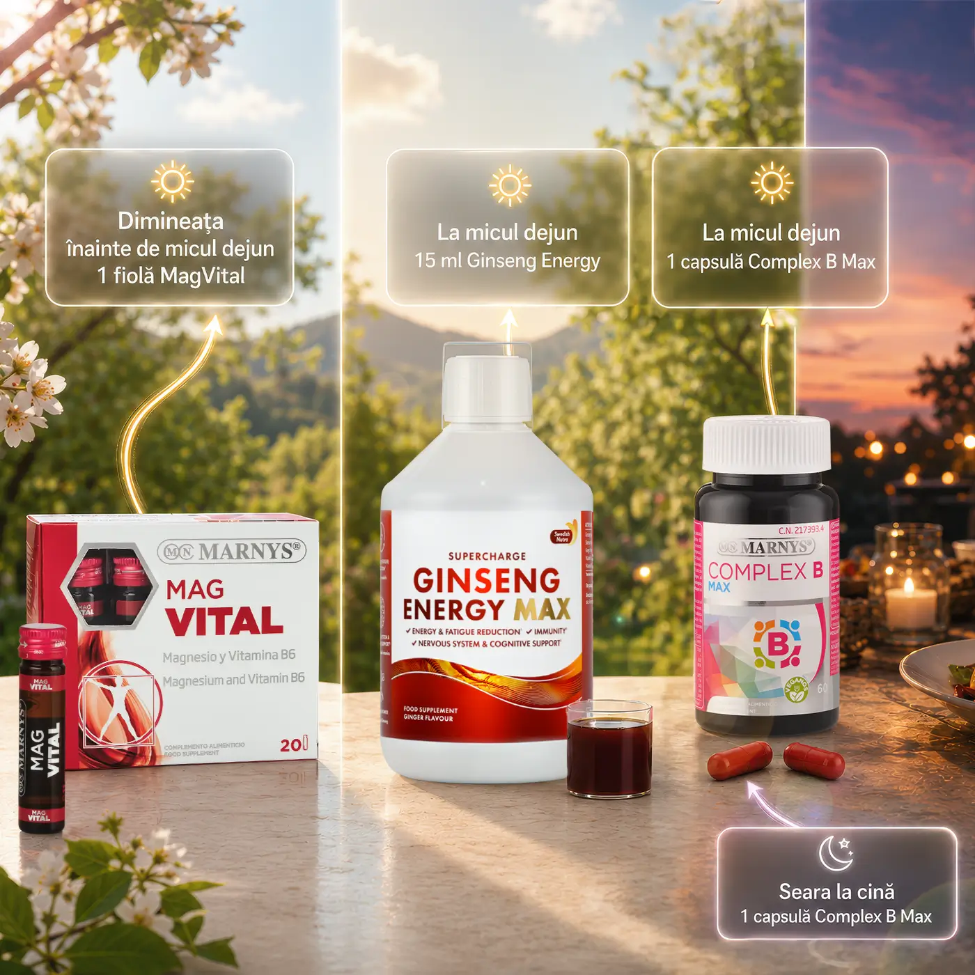 Energie de primăvară – trio vitalitate administrare