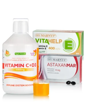 Scut Antioxidant – Pregătire pentru Sezonul Însorit cu Vitamina C 1000mg + D3, Astaxanmar și Vitamina E