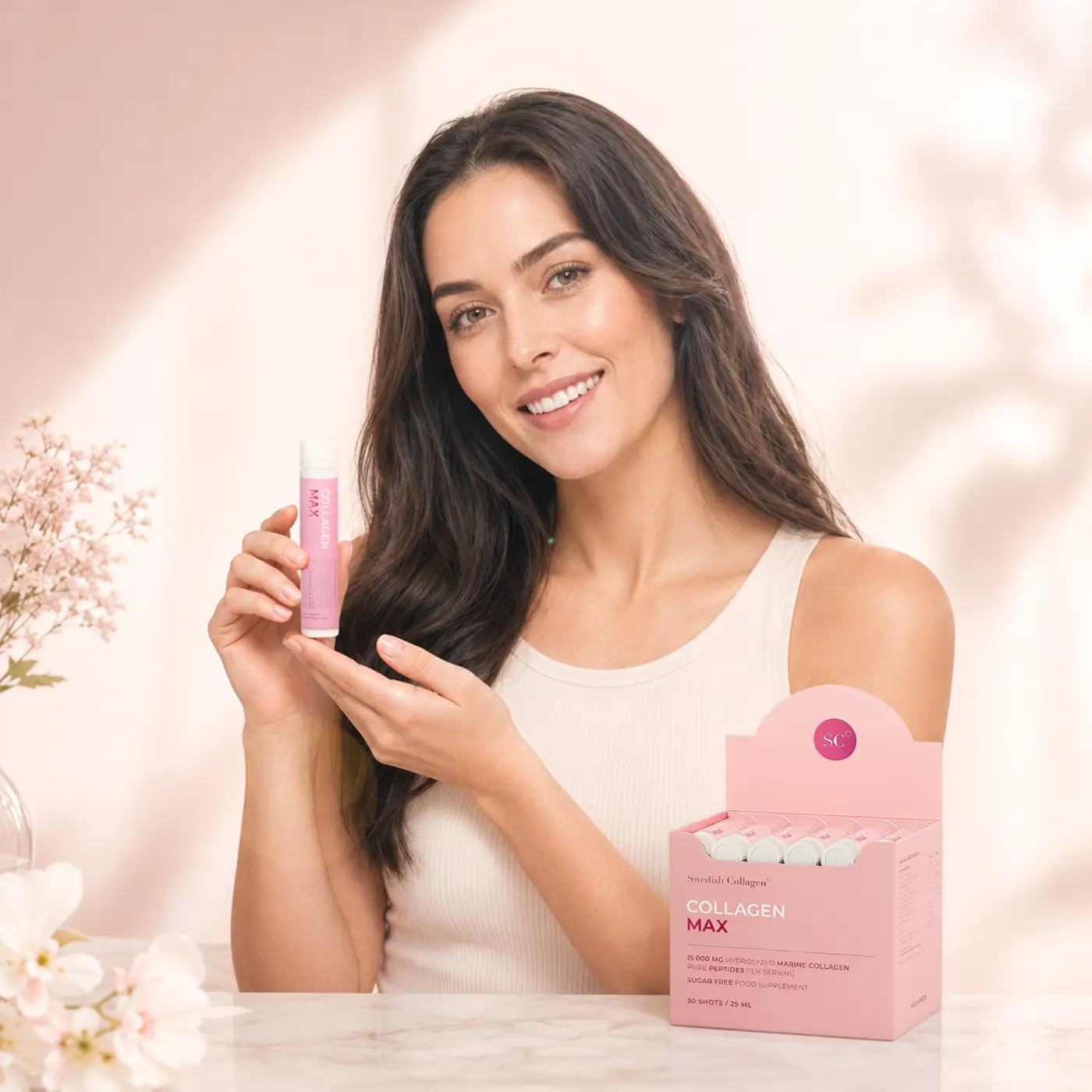 Collagen max - 30 fiole - colagen marin hidrolizat lichid 15. 000