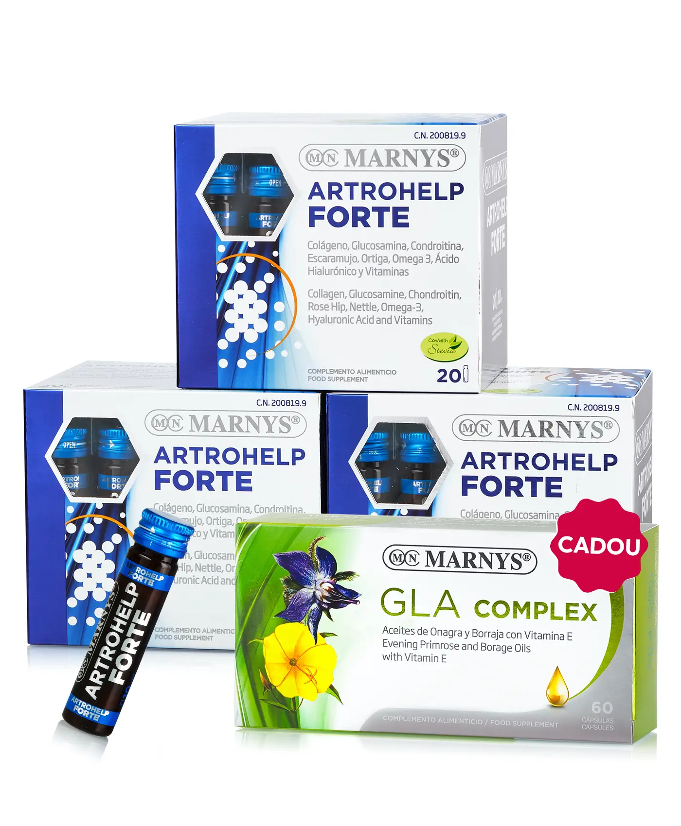 Flash articulații - 3 cutii × artrohelp forte + cadou gla complex 60 caps