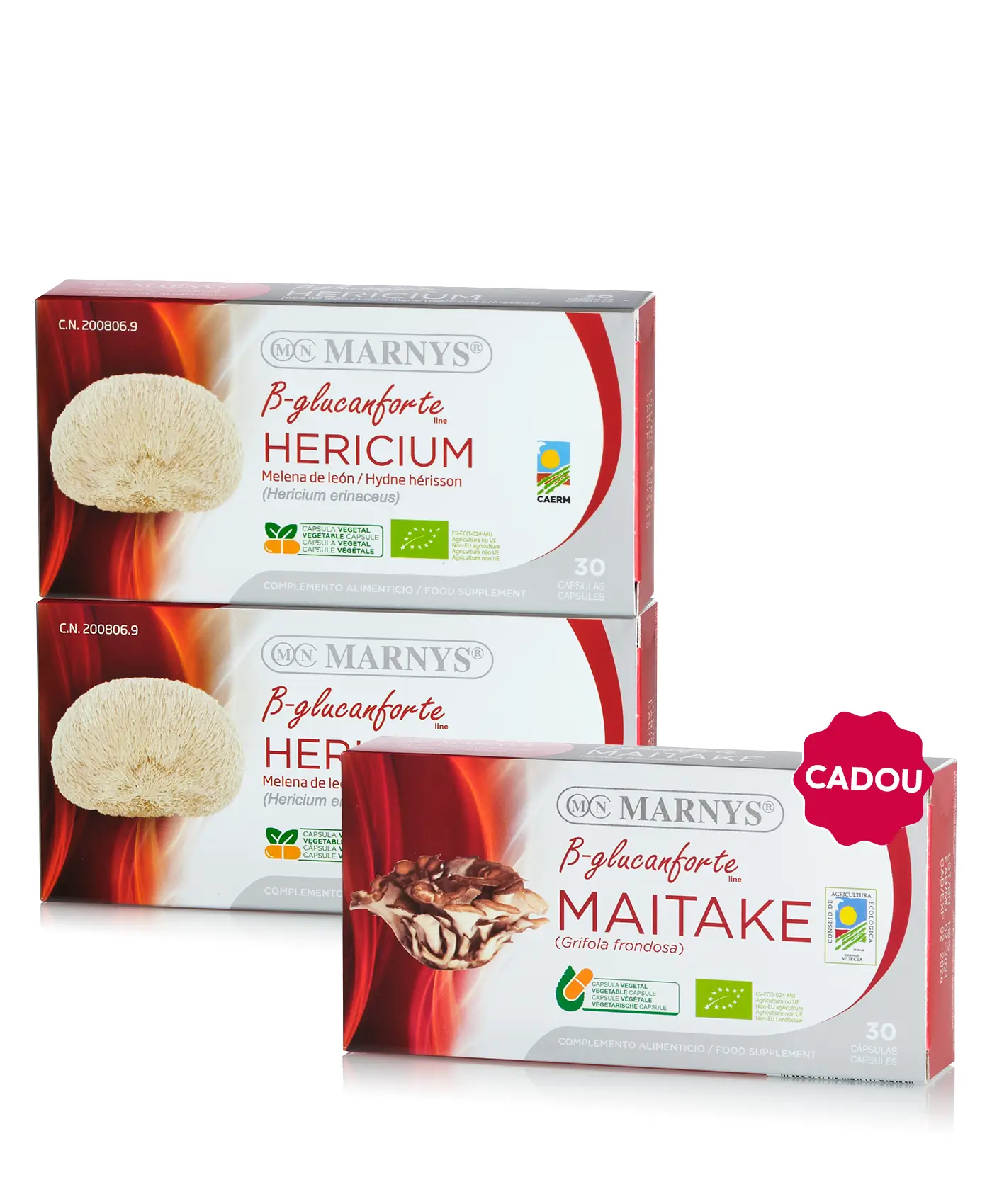 Flash ciuperci medicinale - 2 cutii × hericium coama leului + cadou maitake bio