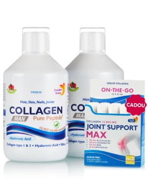 Flash Colagen MAN - 2 sticle × Colagen Lichid MAN 10,000mg + Cadou Joint Support Max 10 fiole