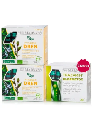 Flash Drenaj - 2 cutii × Phytalgem DREN 7 plante + Cadou Trazamin Clordetox