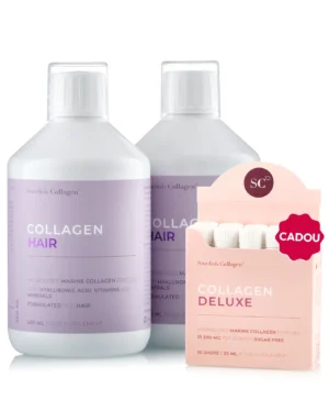 Flash Hair - 2 sticle × Collagen Hair 500ml + Cadou Colagen Deluxe Travel Pack 10 Shots