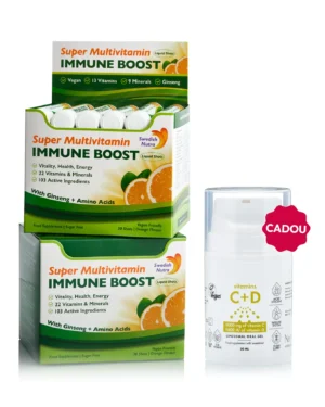 Flash Imunitatea Familiei - 2 sticle × Immune Boost 103 ingrediente + Cadou Gel Vitamina C+D