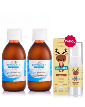 Flash Oase Puternice - 2 sticle × Osteohelp Complex Lichid + Cadou Spray D3 Copii NORVITA