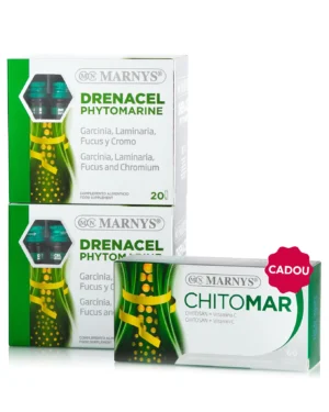 Flash Siluetă & Metabolism - 2 cutii × Drenacel Phytomarine (Garcinia + Fucus + Crom) + Cadou Chitomar Chitosan 720mg