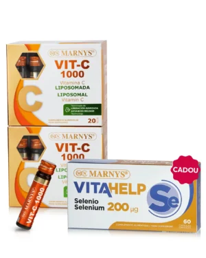 Pachet Antioxidant - 2 cutii × Vitamina C Lipozomală 1000 mg + Cadou Seleniu VitaHelp 200 mcg