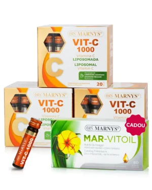 Pachet Duo Antioxidant C + E - 3 cutii × Vitamina C Lipozomală 1000 mg + Cadou Mar-Vitoil