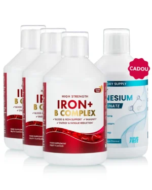 Pachet Fier & Magneziu - 3 sticle × Fier Lichid + Cadou Magneziu Essentials 500 ml