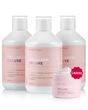 Pachet Gama Deluxe - 3 sticle × Colagen Deluxe + Cadou Crema de Zi cu Retinol Deluxe