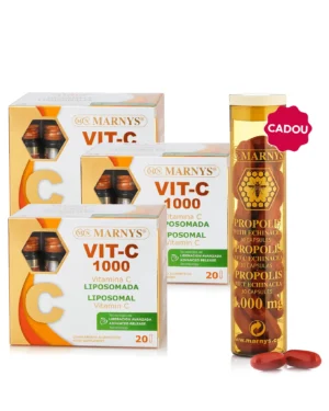 Pachet Imunitate de Iarnă - 3 cutii × Vitamina C Lipozomală 1000 mg + Cadou Propolis 1000 mg + Echinacea