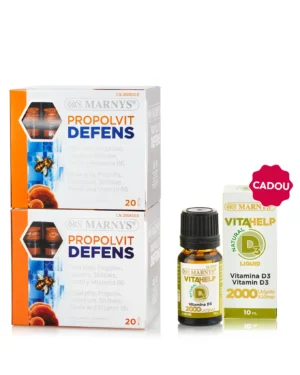 Pachet imunitate de toamnă - 2 cutii × propolvit defens (lăptișor + colostru + propolis) + cadou vitamina d3 2000 ui
