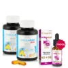 Pachet Omega 3 & Vitamina D - 2 cutii × Omegamar 1500 mg (EPA + DHA) + Cadou Vitamina K2 + D3 Lichidă